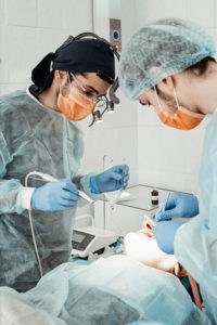 oral surgery being performed